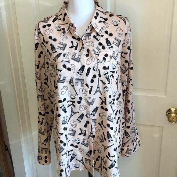 Karl Lagerfeld - Paris Print Blouse - Picture 2 of 6